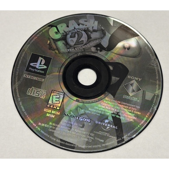 Other - Crash Bandicoot 2 Cortex Strikes Back PlayStation  Video Game Greatest Hits Disc